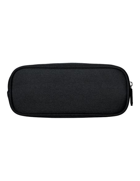 Estuche Portatodo Liderpapel Classic Ovalado 2 Cremalleras Con Bolsillo Delantero 210X90Mm Negro
