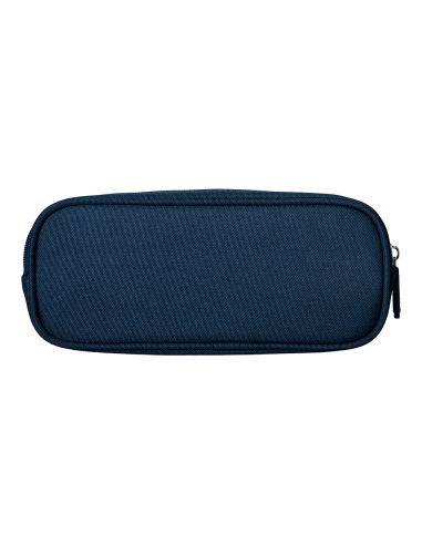 Estuche Portatodo Liderpapel Classic Ovalado 2 Cremalleras Con Bolsillo Delantero 210X90Mm Azul Marino
