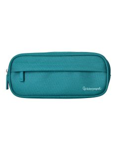 Estuche Portatodo Liderpapel Classic Ovalado 2 Cremalleras Con Bolsillo Delantero 210X90Mm Azul Turquesa