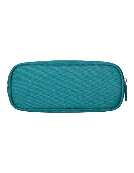 Estuche Portatodo Liderpapel Classic Ovalado 2 Cremalleras Con Bolsillo Delantero 210X90Mm Azul Turquesa