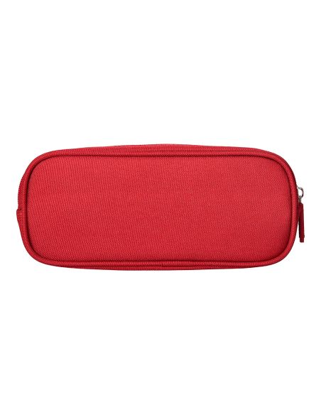 Estuche Portatodo Liderpapel Classic Ovalado 2 Cremalleras Con Bolsillo Delantero 210X90Mm Rojo