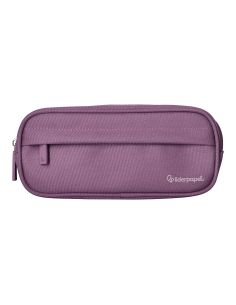 Estuche Portatodo Liderpapel Classic Ovalado 2 Cremalleras Con Bolsillo Delantero 210X90Mm Morado Empolvado