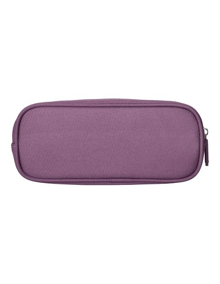 Estuche Portatodo Liderpapel Classic Ovalado 2 Cremalleras Con Bolsillo Delantero 210X90Mm Morado Empolvado