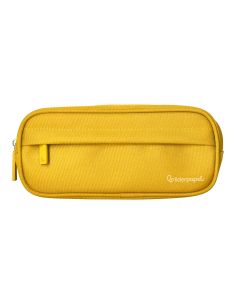 Estuche Portatodo Liderpapel Classic Ovalado 2 Cremalleras Con Bolsillo Delantero 210X90Mm Amarillo