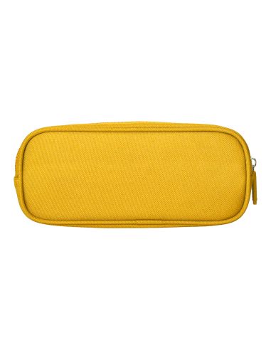 Estuche Portatodo Liderpapel Classic Ovalado 2 Cremalleras Con Bolsillo Delantero 210X90Mm Amarillo