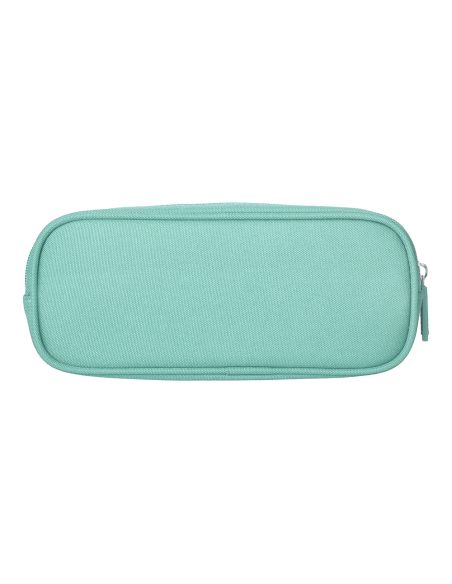 Estuche Portatodo Liderpapel Classic Ovalado 2 Cremalleras Con Bolsillo Delantero 210X90Mm Verde Manzana