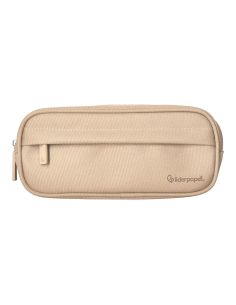 Estuche Portatodo Liderpapel Classic Ovalado 2 Cremalleras Con Bolsillo Delantero 210X90Mm Crema
