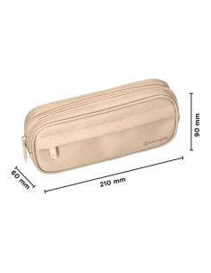 Estuche Portatodo Liderpapel Classic Ovalado 2 Cremalleras Con Bolsillo Delantero 210X90Mm Crema 2