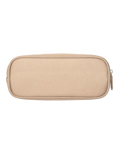 Estuche Portatodo Liderpapel Classic Ovalado 2 Cremalleras Con Bolsillo Delantero 210X90Mm Crema