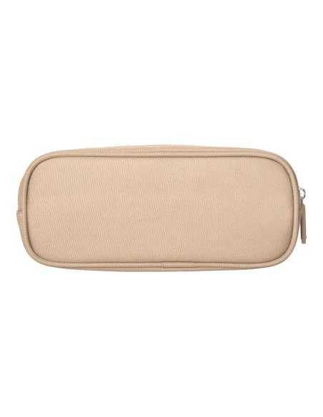 Estuche Portatodo Liderpapel Classic Ovalado 2 Cremalleras Con Bolsillo Delantero 210X90Mm Crema