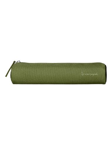 Estuche Portatodo Liderpapel Slim Cilindrico 220X45Mm Verde Militar