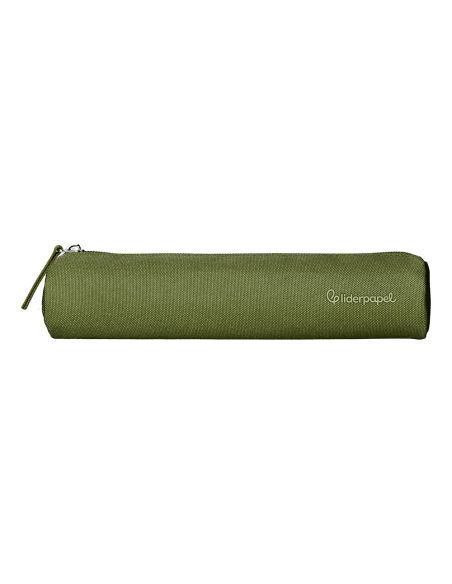 Estuche Portatodo Liderpapel Slim Cilindrico 220X45Mm Verde Militar