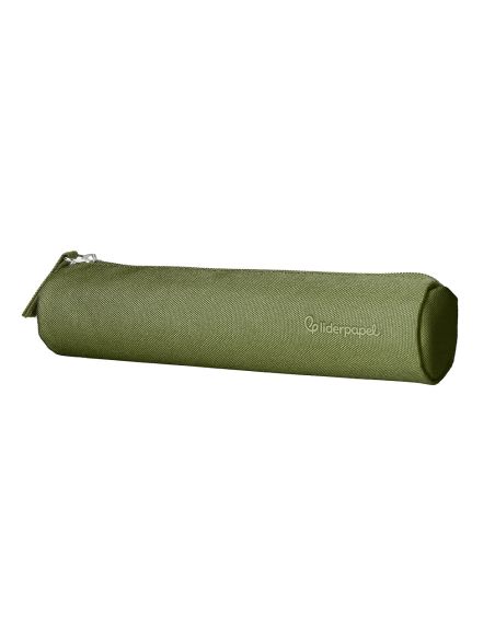 Estuche Portatodo Liderpapel Slim Cilindrico 220X45Mm Verde Militar