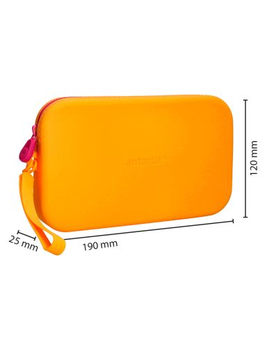 Estuche Portatodo Antartik Tropical Dive Silicona Soft Rectangular 190X120X25 Mm Color Naranja