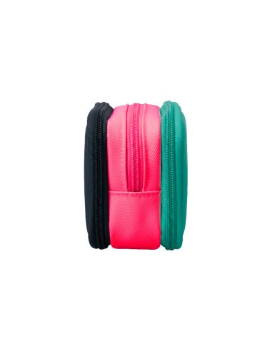 Estuche Portatodo Liderpapel Funky 3 Cremalleras Con Aperturas Laterales Azul Rojo Verde 220X100X65 Mm