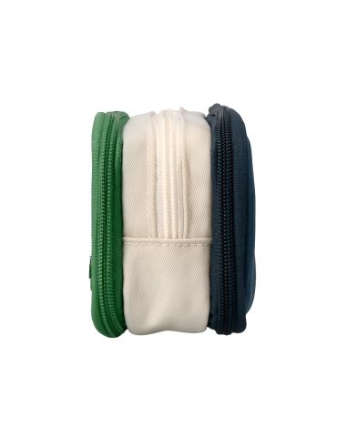 Estuche Portatodo Liderpapel Funky 3 Cremalleras Con Aperturas Laterales Verde Blanco Azul 220X100X65 Mm