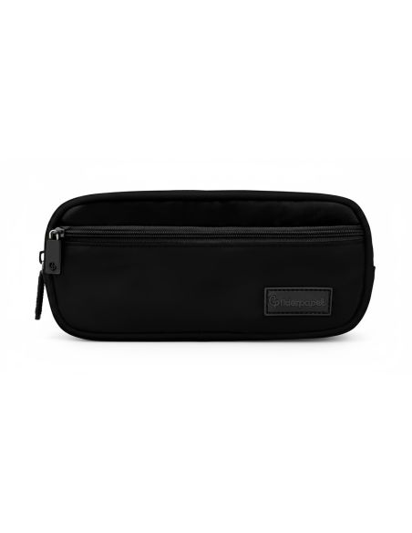 Estuche Portatodo Liderpapel Duo 2 Cremalleras Con Bolsillofrontal Negro 220X90X50 Mm