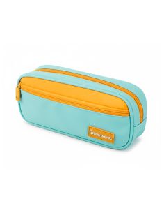 Estuche Portatodo Liderpapel Duo 2 Cremalleras Con Bolsillofrontal Azul Claro 220X90X50 Mm