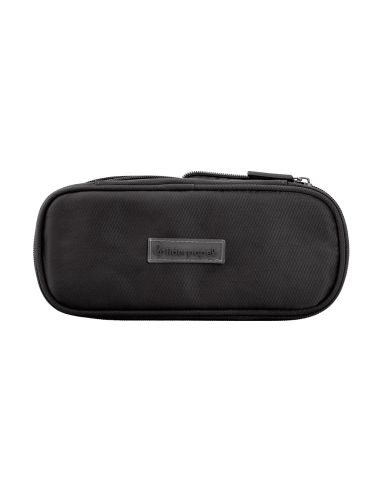 Estuche Portatodo Liderpapel Color Pop 2 Cremalleras Con Compartimento Extensible Negro 230X60 Mm