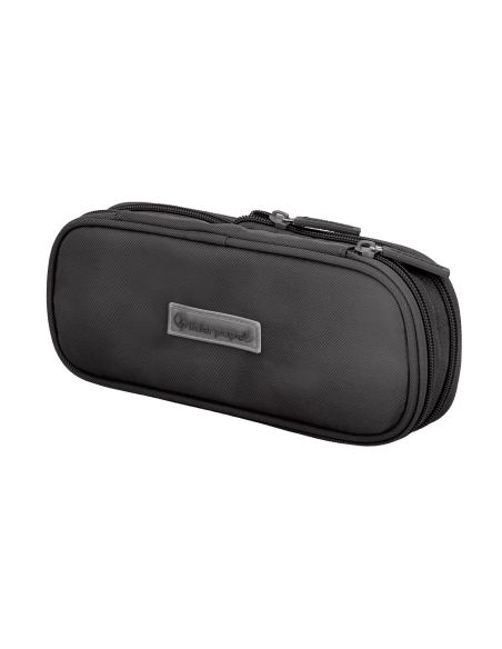 Estuche Portatodo Liderpapel Color Pop 2 Cremalleras Con Compartimento Extensible Negro 230X60 Mm