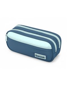 Estuche Portatodo Liderpapel Duo 3 Cremalleras Con Bolsillofrontal Azul Oscuro 220X90X70 Mm