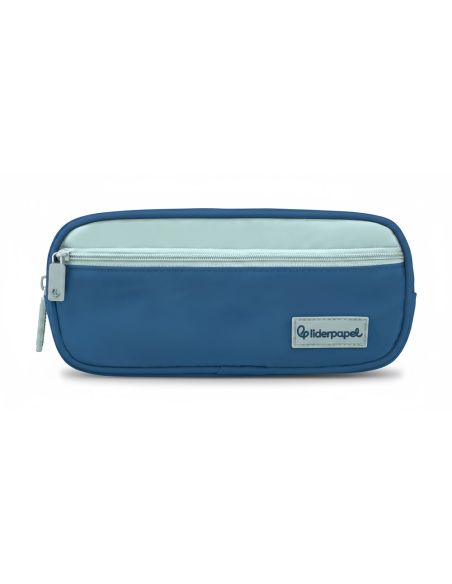 Estuche Portatodo Liderpapel Duo 3 Cremalleras Con Bolsillofrontal Azul Oscuro 220X90X70 Mm