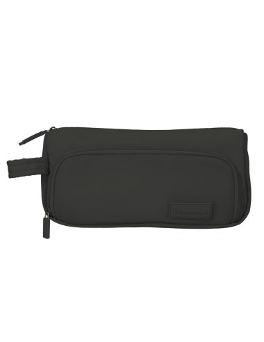 Estuche Portatodo Liderpapel Minibag 2 Cremalleras Con Bolsillo Interior Negro 210 X 210X100X70 Mm