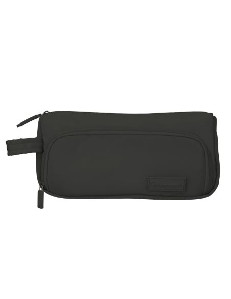 Estuche Portatodo Liderpapel Minibag 2 Cremalleras Con Bolsillo Interior Negro 210 X 210X100X70 Mm