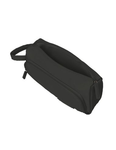 Estuche Portatodo Liderpapel Minibag 2 Cremalleras Con Bolsillo Interior Negro 210 X 210X100X70 Mm