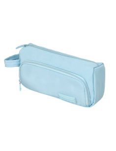 Estuche Portatodo Liderpapel Minibag 2 Cremalleras Con Bolsillo Interior Azul Pastel 210X100X70 Mm