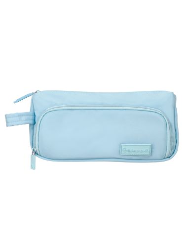 Estuche Portatodo Liderpapel Minibag 2 Cremalleras Con Bolsillo Interior Azul Pastel 210X100X70 Mm