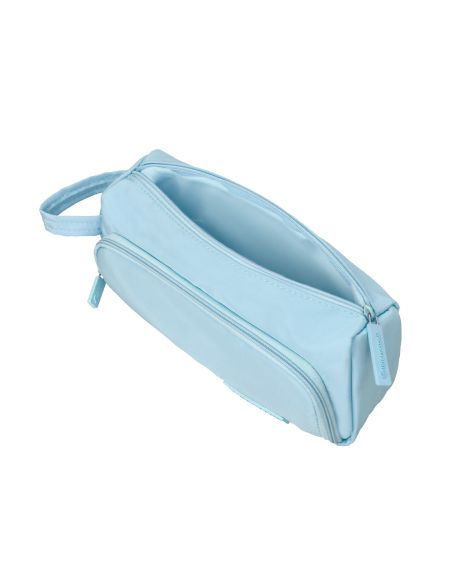 Estuche Portatodo Liderpapel Minibag 2 Cremalleras Con Bolsillo Interior Azul Pastel 210X100X70 Mm