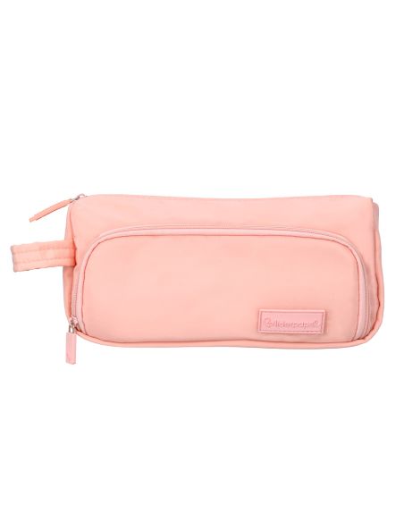 Estuche Portatodo Liderpapel Minibag 2 Cremalleras Con Bolsillo Interior Rosa Pastel 210X100X70 Mm