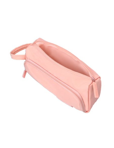 Estuche Portatodo Liderpapel Minibag 2 Cremalleras Con Bolsillo Interior Rosa Pastel 210X100X70 Mm
