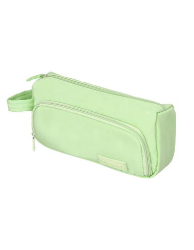 Estuche Portatodo Liderpapel Minibag 2 Cremalleras Con Bolsillo Interior Verde Pastel210X100X70 Mm