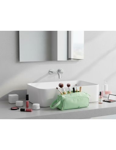Estuche Portatodo Liderpapel Minibag 2 Cremalleras Con Bolsillo Interior Verde Pastel210X100X70 Mm