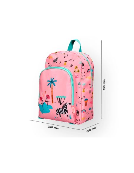 Mochila Escolar Liderpapel Safari Infantil Rosa Cebra 330X110X250