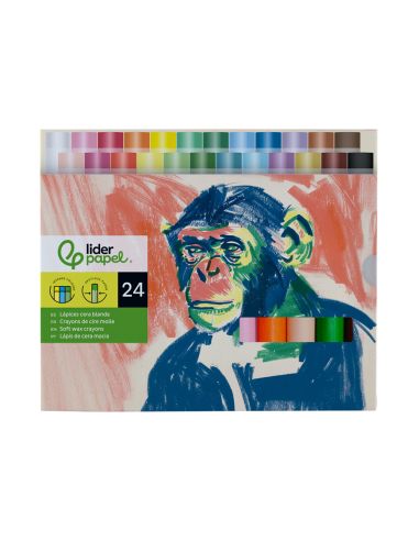 Lapices Cera Blanda Liderpapel Redonda Caja De 24 Unidades Colores Surtidos