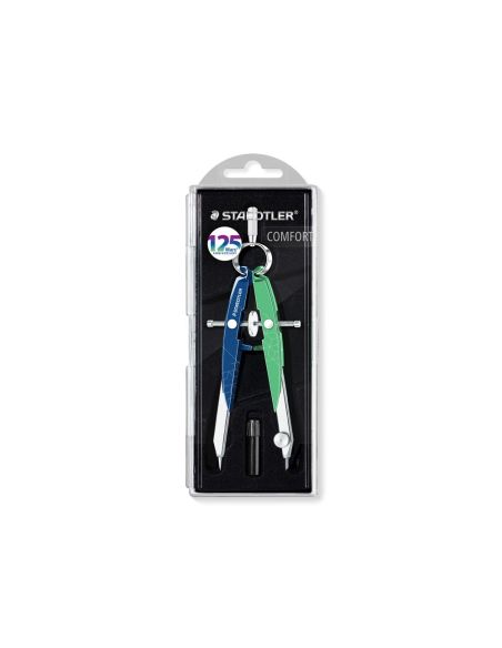 Compas Staedtler Micrometrico Mars 556 Azul/Verde Con Husillo Y Rueda Central|Libreriasalesiana