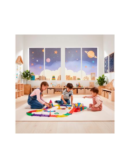 Juego De Construccion Magnetico Circuito Coches 72 Piezas +3 Años