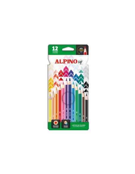 Lapices De Colores Alpino Up Mina Premium Caja De 12 Unidades Colores Surtidos