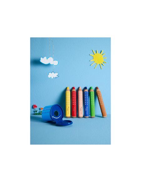 Lapices De Colores Faber Castell Grippy Xxl Caja De 6 Unidades Colores Surtidos