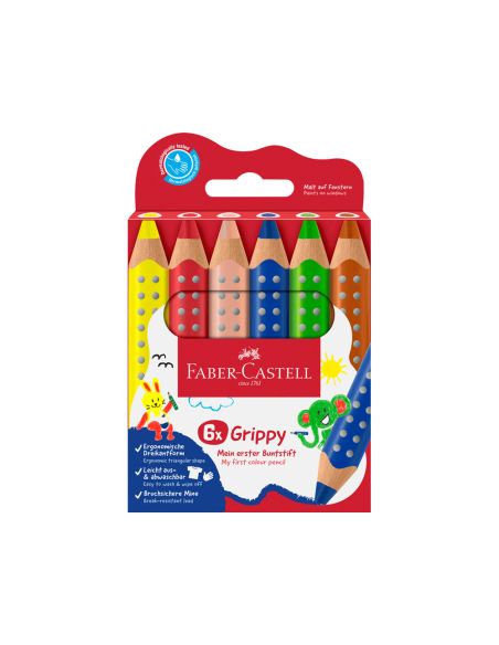 Lapices De Colores Faber Castell Grippy Xxl Caja De 6 Unidades Colores Surtidos