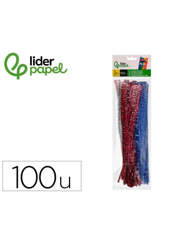 Limpiapipas De Chenilla Liderpapel 30 Cm Colores Brillantes Surtidos Bolsa De 100 Unidades