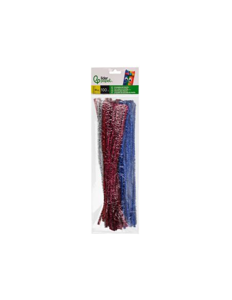 Limpiapipas De Chenilla Liderpapel 30 Cm Colores Brillantes Surtidos Bolsa De 100 Unidades