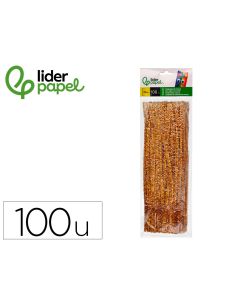 Limpiapipas De Chenilla Liderpapel 30 Cm Color Oro Bolsa De 100 Unidades