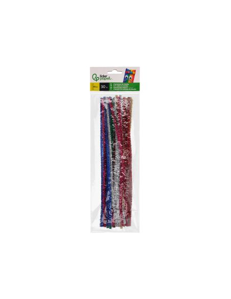 Limpiapipas De Chenilla Liderpapel 30 Cm Colores Brillantes Surtidos Bolsa De 30 Unidades