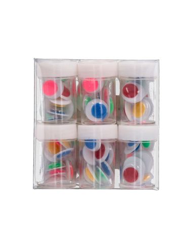 Ojo Liderpapel 18 Mm Blanco Con Pupila De Colores Surtidos Pack De 108 Unidades|Libreriasalesiana