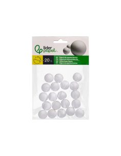 Figura De Espuma Blanca Liderpapel Bola De 2 Cm Bolsa Con 20 Unidades 2