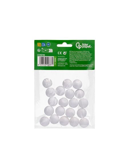 Figura De Espuma Blanca Liderpapel Bola De 2 Cm Bolsa Con 20 Unidades|Libreriasalesiana